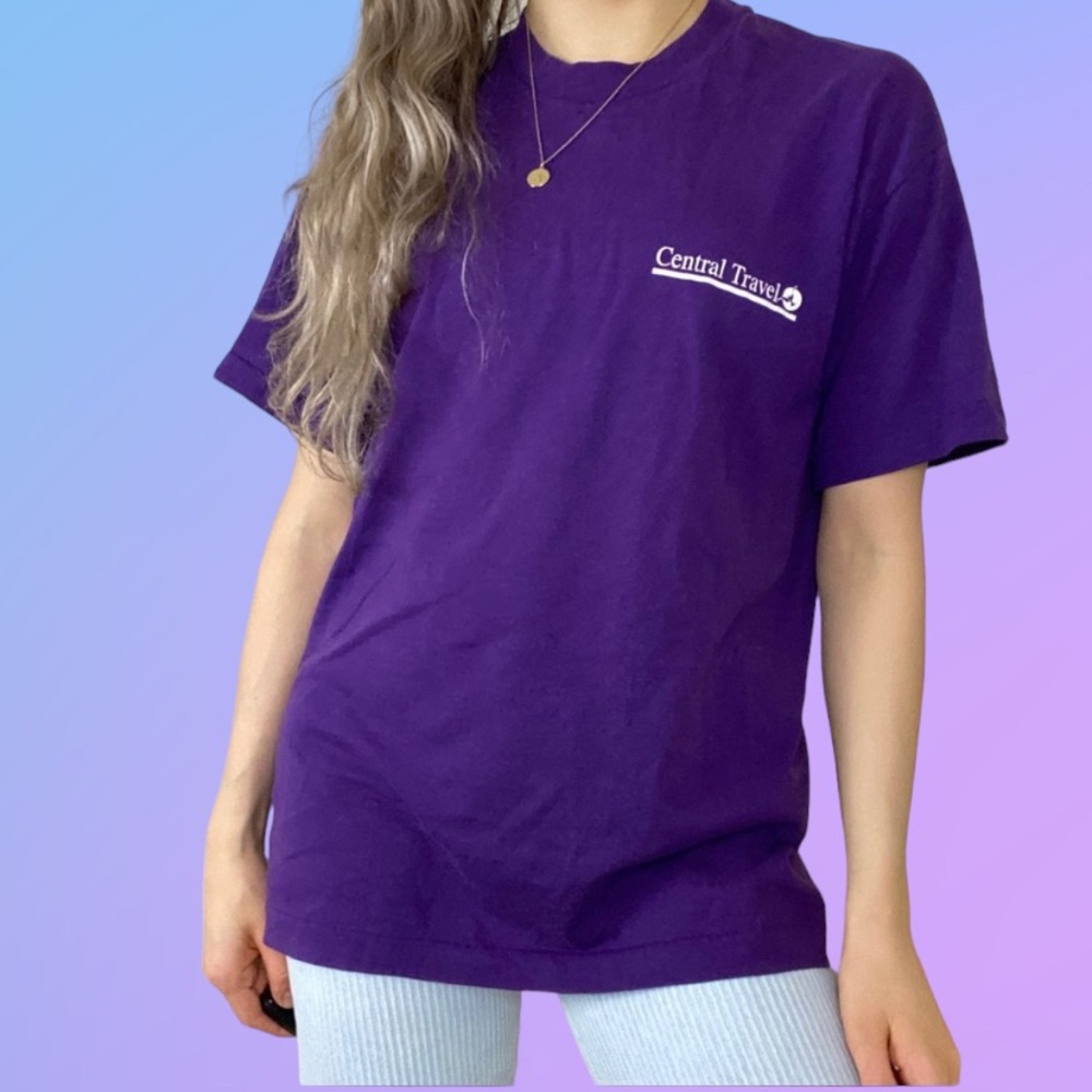 Vintage 90s Central Travel Single Stitch Tee Agency Company Chest Emblem…